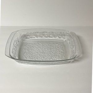 Princess House Baking Casserole Dish, Fantasia Pattern, Frosted Glass